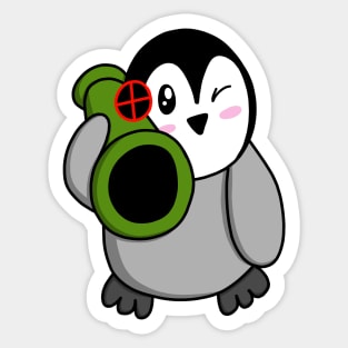 Penguin Bazooka Sticker